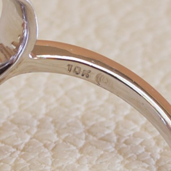 10k White Gold Open Heart Diamond Ring, Size 6.75 - Picture 13 of 16